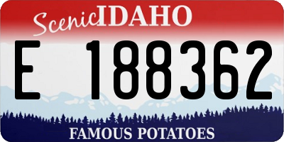 ID license plate E188362