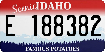 ID license plate E188382