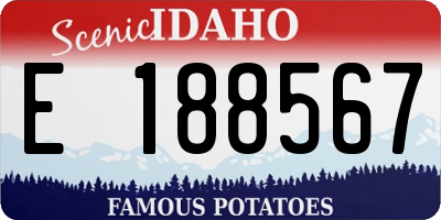 ID license plate E188567