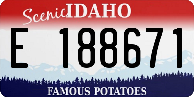 ID license plate E188671