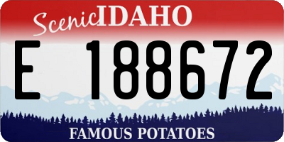 ID license plate E188672