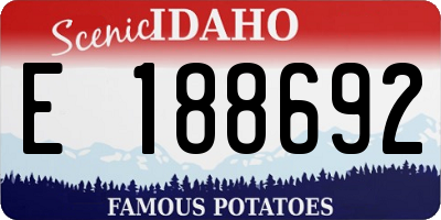 ID license plate E188692