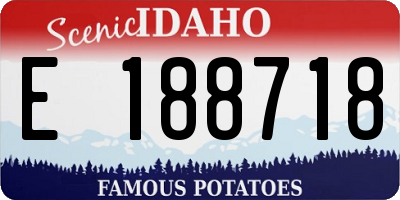 ID license plate E188718