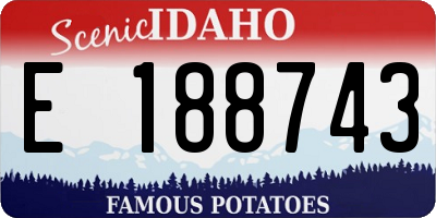 ID license plate E188743