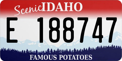 ID license plate E188747