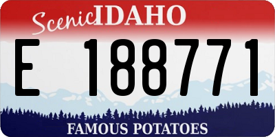 ID license plate E188771