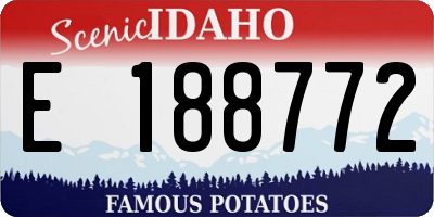 ID license plate E188772