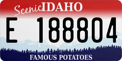ID license plate E188804
