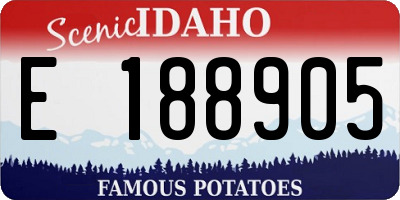 ID license plate E188905