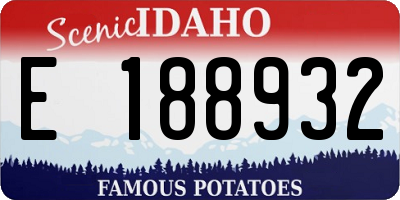 ID license plate E188932
