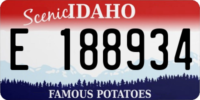 ID license plate E188934