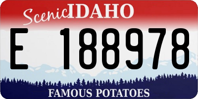 ID license plate E188978