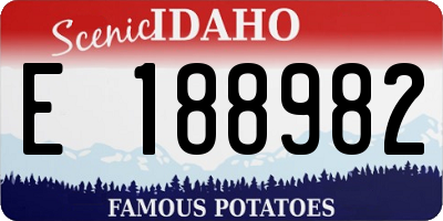 ID license plate E188982