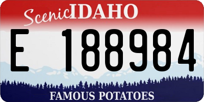 ID license plate E188984