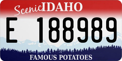 ID license plate E188989
