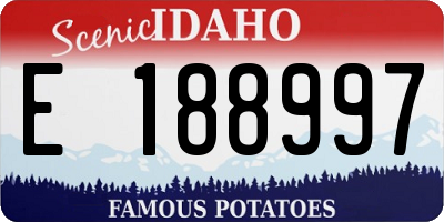 ID license plate E188997