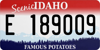 ID license plate E189009