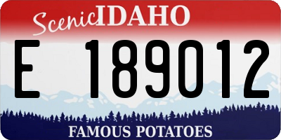 ID license plate E189012