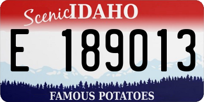 ID license plate E189013