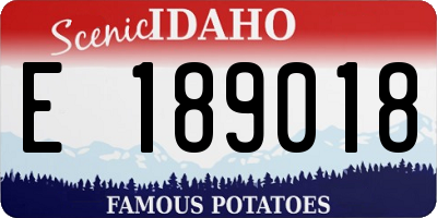 ID license plate E189018