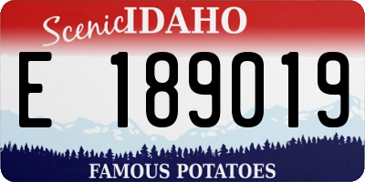 ID license plate E189019