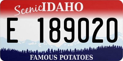ID license plate E189020