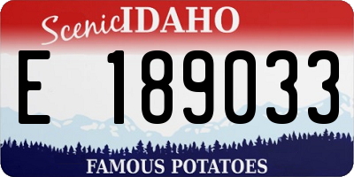 ID license plate E189033