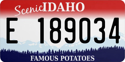 ID license plate E189034