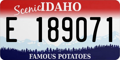 ID license plate E189071