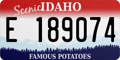 ID license plate E189074