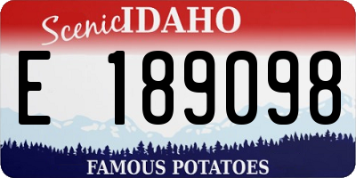 ID license plate E189098
