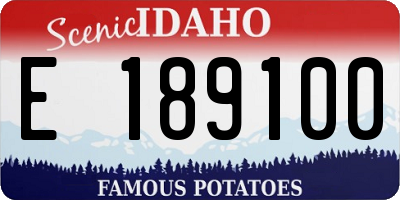 ID license plate E189100