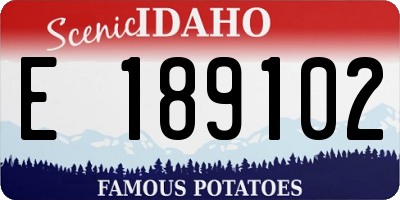 ID license plate E189102