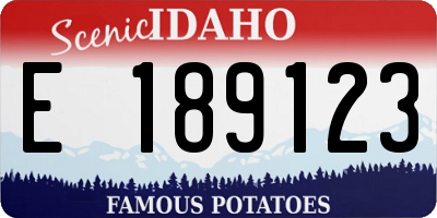ID license plate E189123