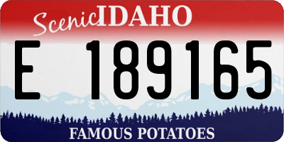 ID license plate E189165