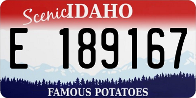 ID license plate E189167