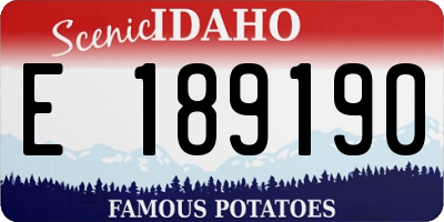ID license plate E189190