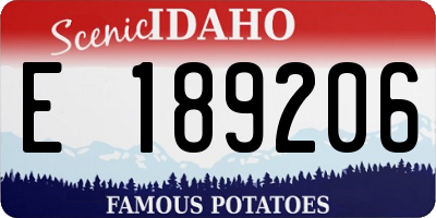 ID license plate E189206