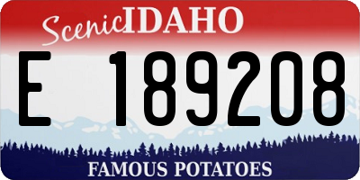 ID license plate E189208