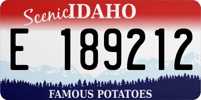 ID license plate E189212
