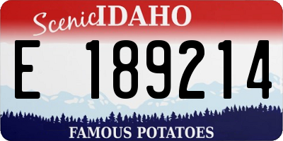 ID license plate E189214