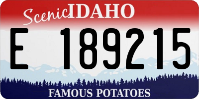 ID license plate E189215