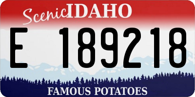 ID license plate E189218
