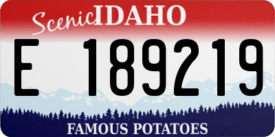 ID license plate E189219
