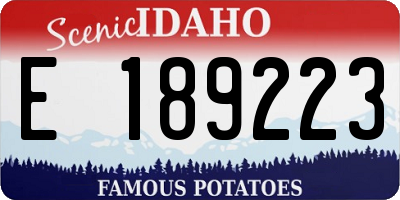 ID license plate E189223