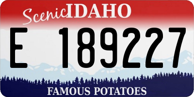 ID license plate E189227