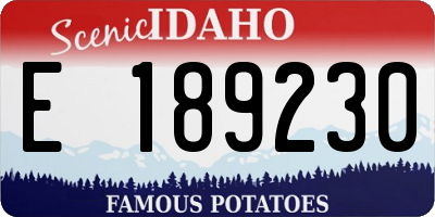 ID license plate E189230