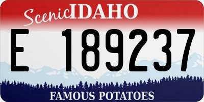 ID license plate E189237