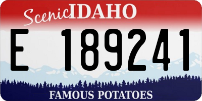 ID license plate E189241