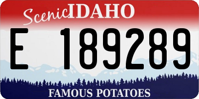 ID license plate E189289
